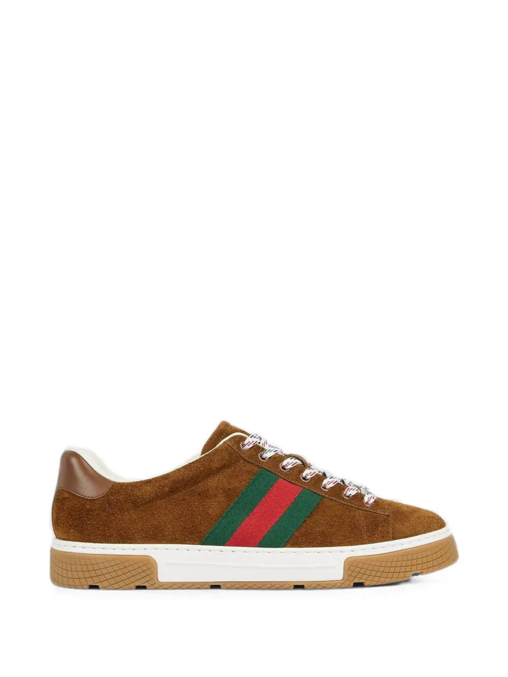 Gucci Ace Web-detail Low-top Sneakers In Brown