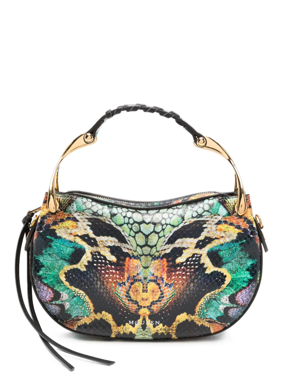 Alexander McQueen Wishbone Tote Bag mit Print - Schwarz