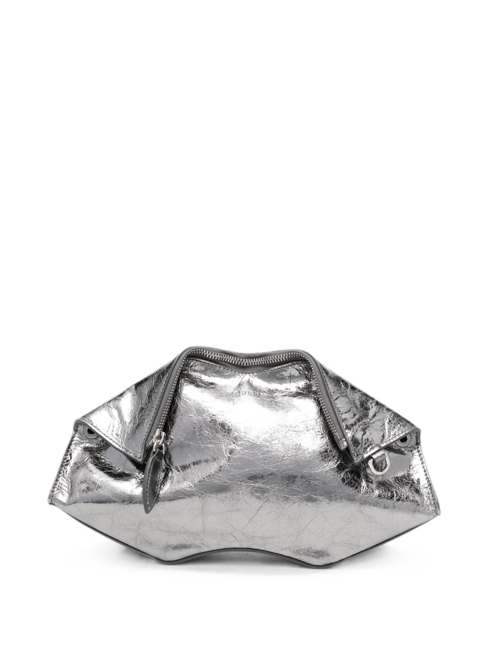 Alexander McQueen Metallische Manta Clutch - Silber