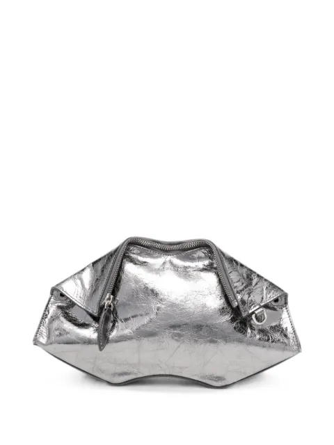Alexander McQueen Manta metallic-leather clutch bag