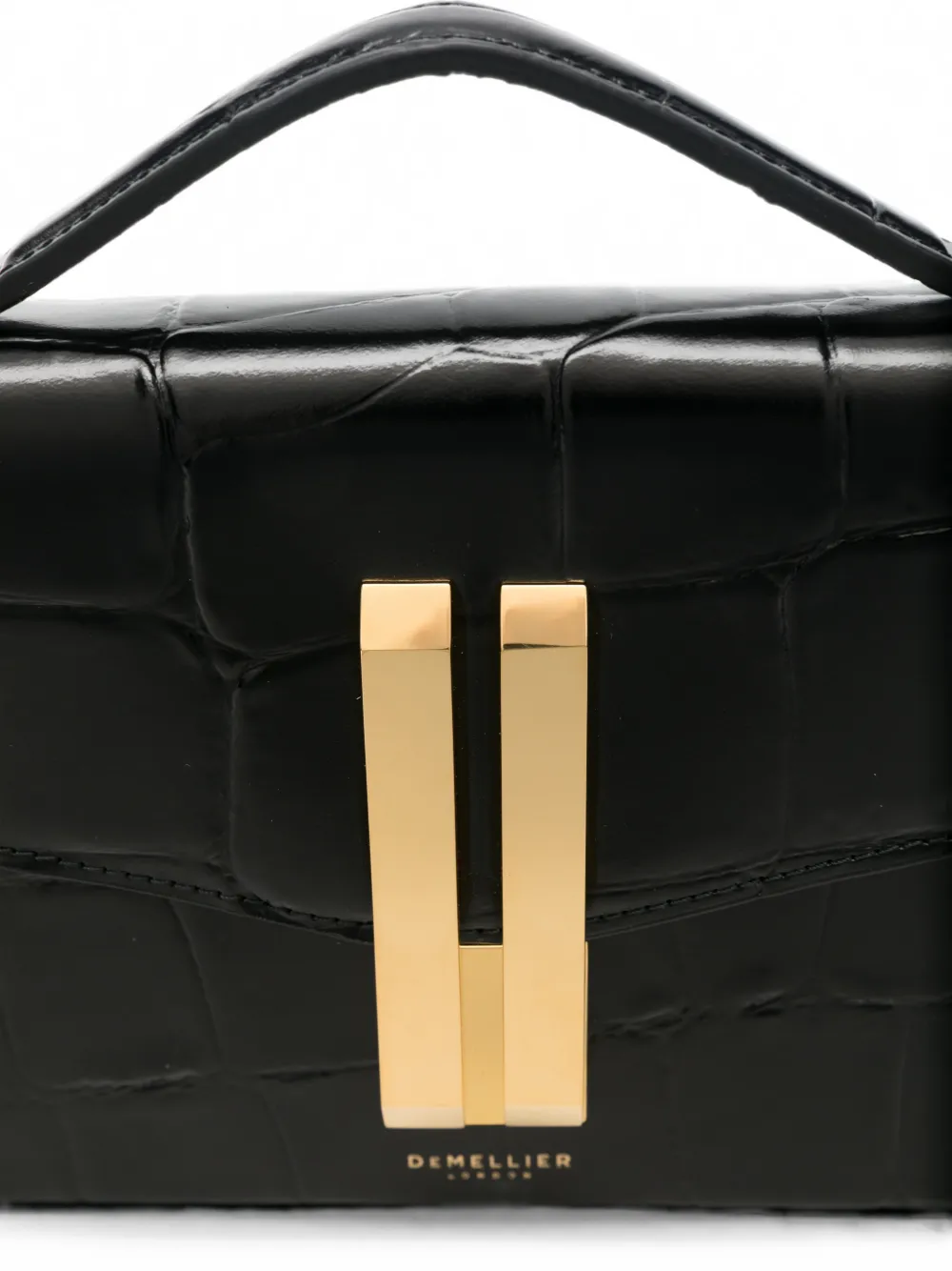 DeMellier Vancouver croc-effect clutch bag Zwart