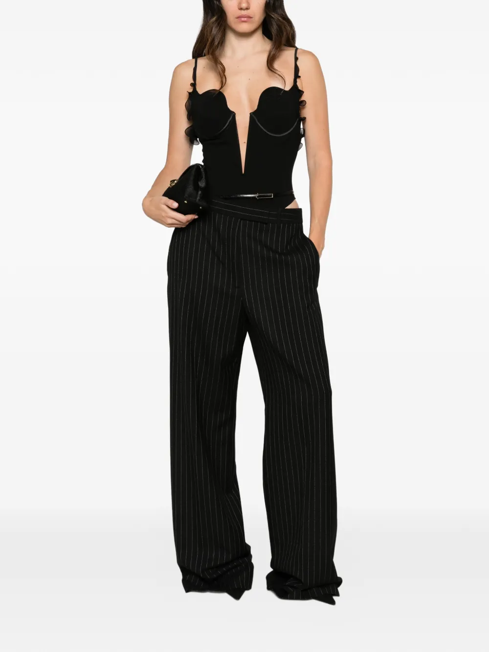 TOM FORD Broek met krijtstreep Zwart