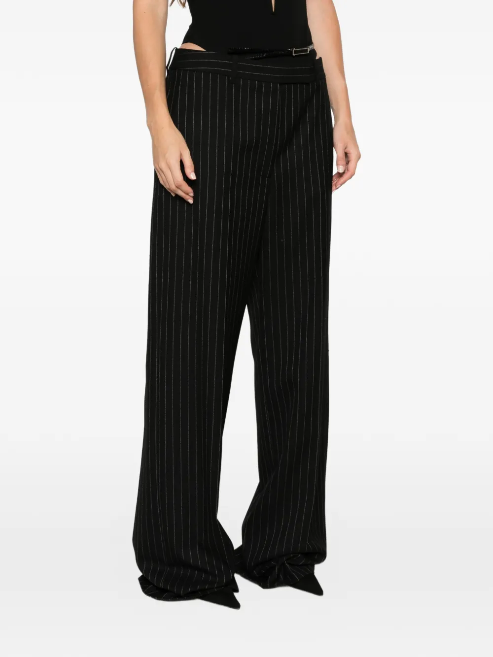 TOM FORD Broek met krijtstreep Zwart