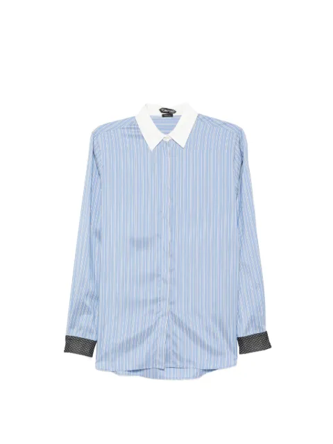 TOM FORD striped-pattern silk shirt