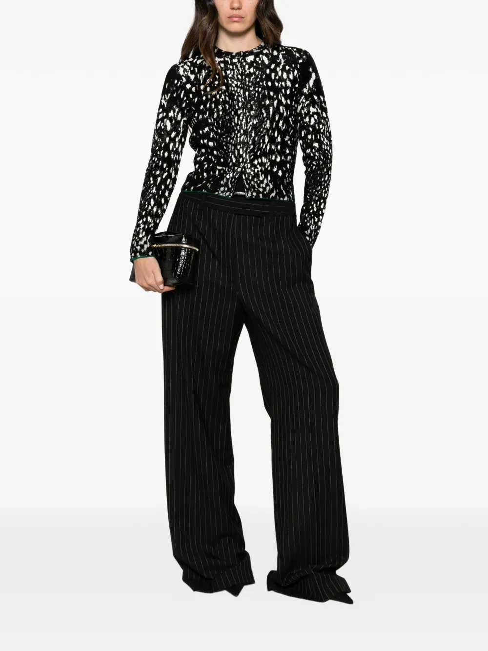 TOM FORD Lynx vest met jacquard Zwart