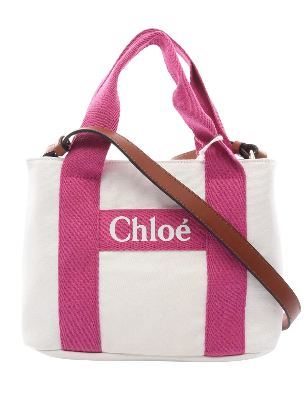 Chloé Pre-Owned Borsa a tracolla Kids piccola in tela con logo 2010-2026 - Bianco