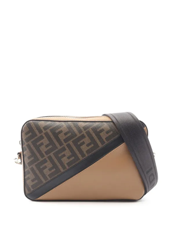 Fendi Pre-owned 2010-2026 Zucca Coated Canvas Diagonal Camera Bag Crossbody Bag in Brown