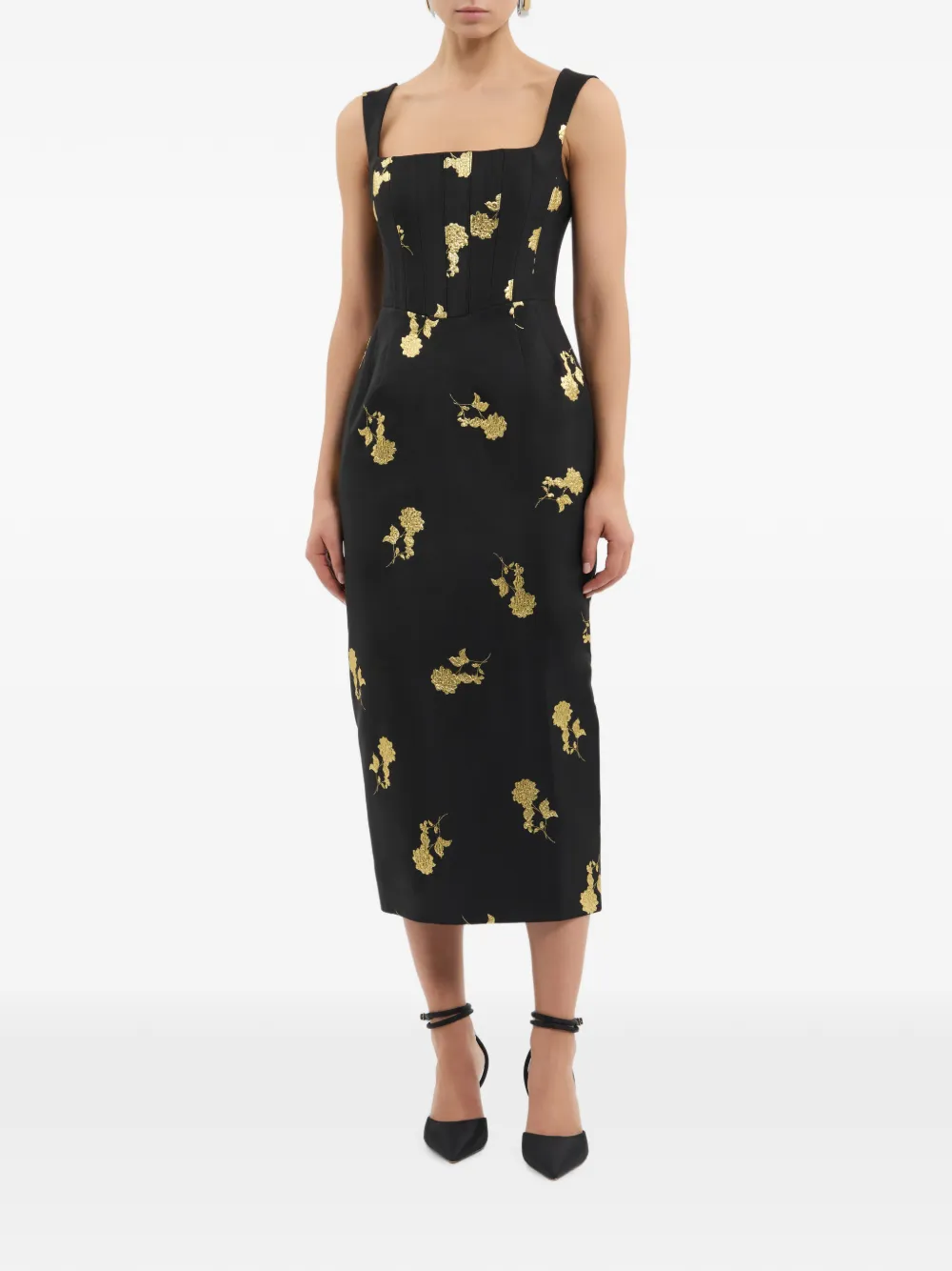 Rebecca Vallance Mariya midi-jurk Zwart