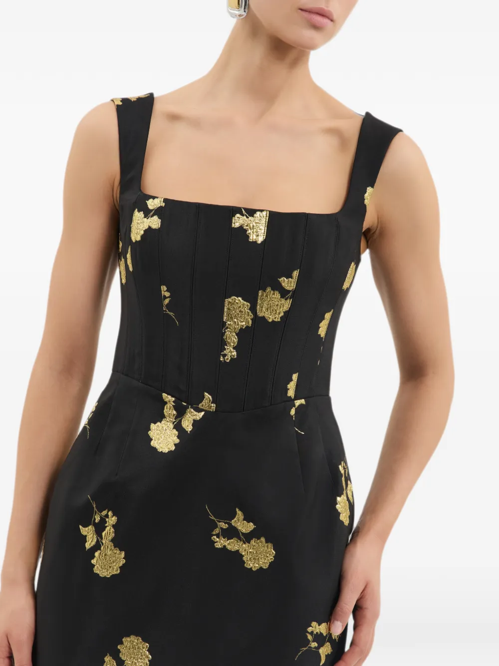 Rebecca Vallance Mariya midi-jurk Zwart