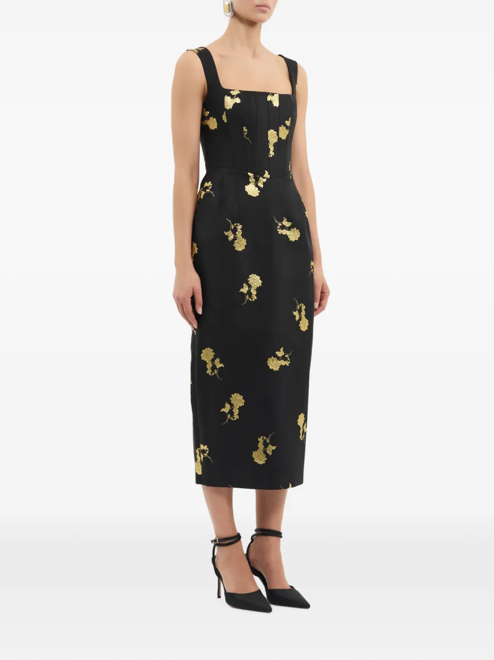 Rebecca Vallance Mariya midi-jurk Zwart