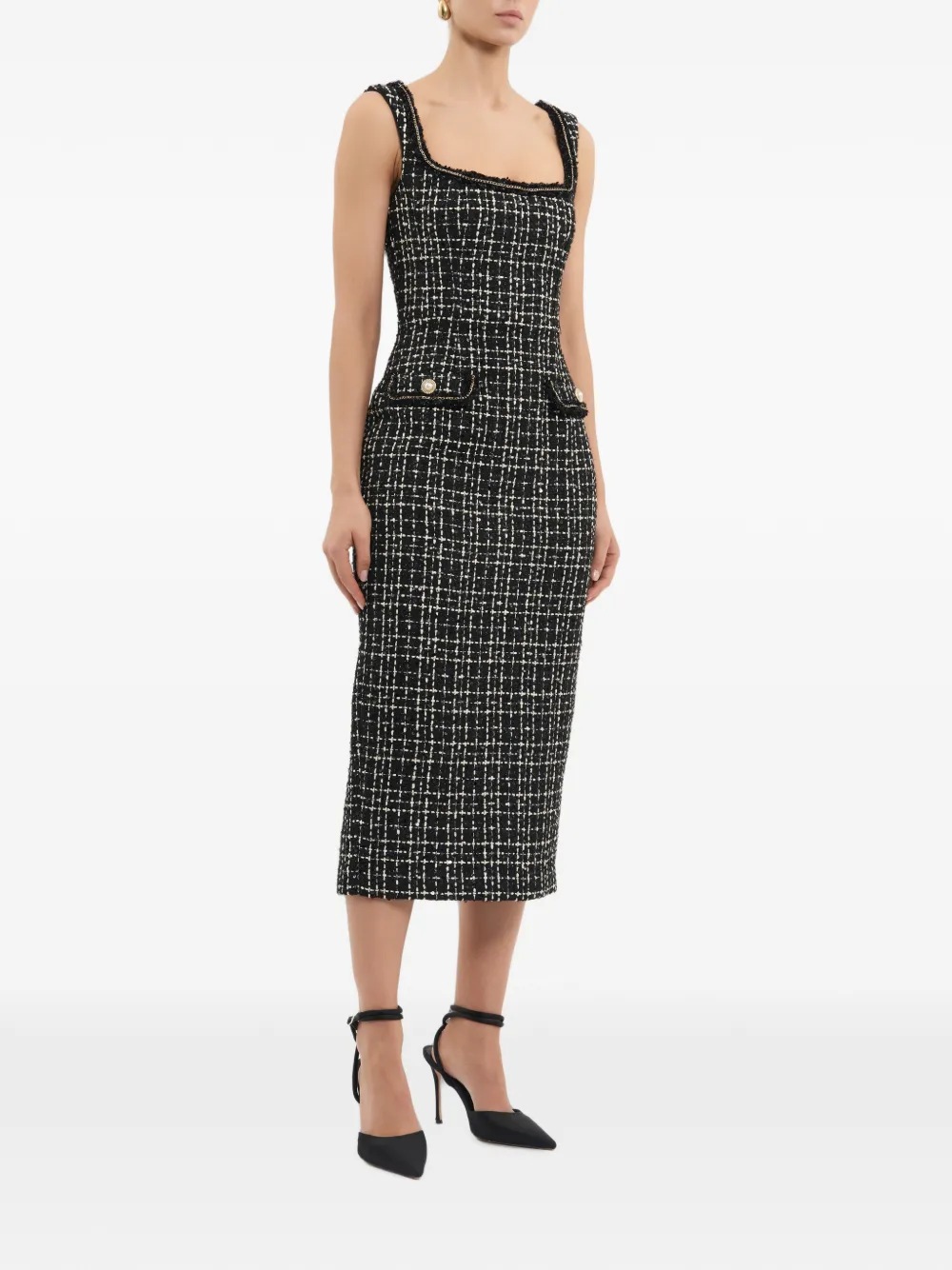 Rebecca Vallance Meringue midi-jurk Zwart