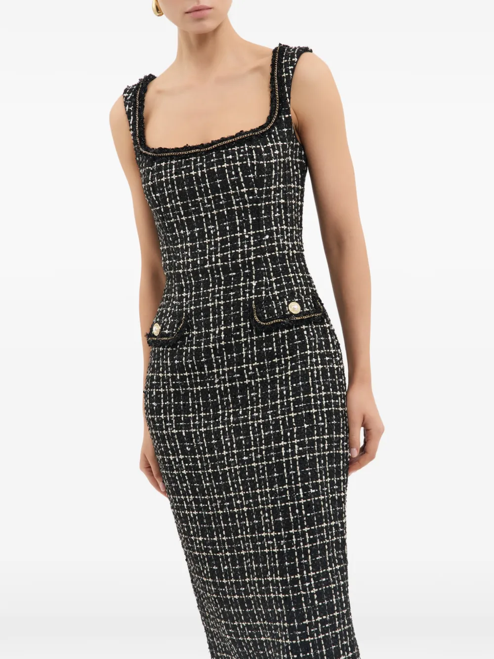 Rebecca Vallance Meringue midi-jurk Zwart