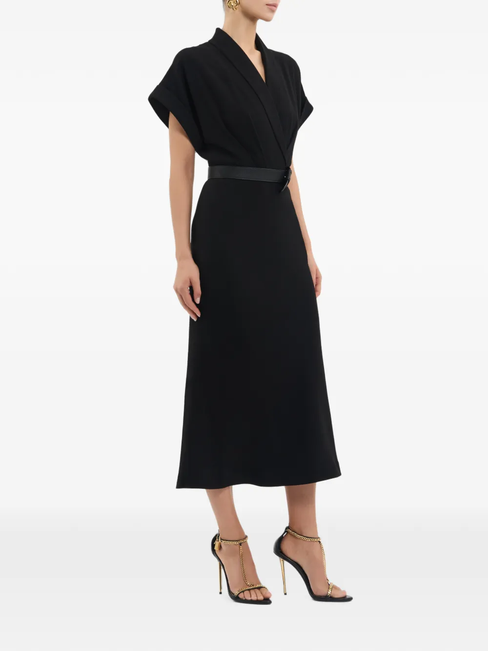Rebecca Vallance Tallon midi-jurk met korte mouwen Zwart
