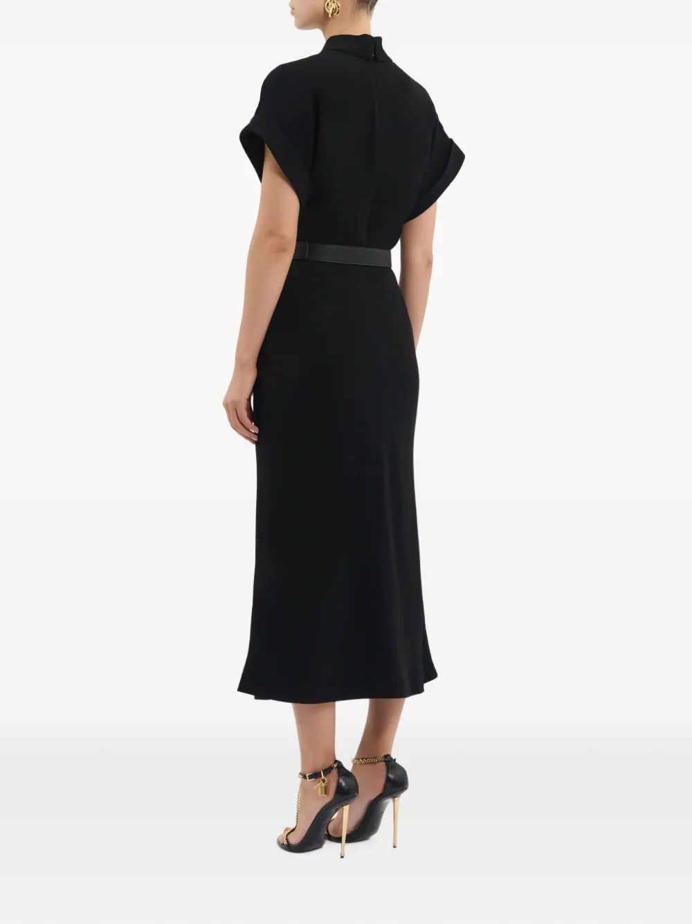 Rebecca Vallance Tallon midi-jurk met korte mouwen Zwart