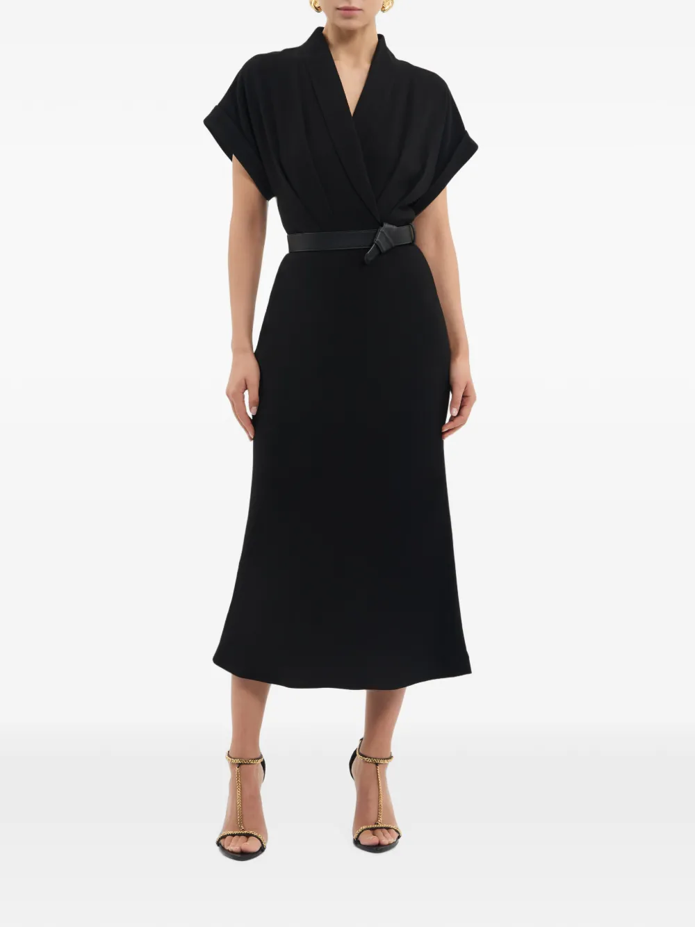 Rebecca Vallance Tallon midi-jurk met korte mouwen Zwart