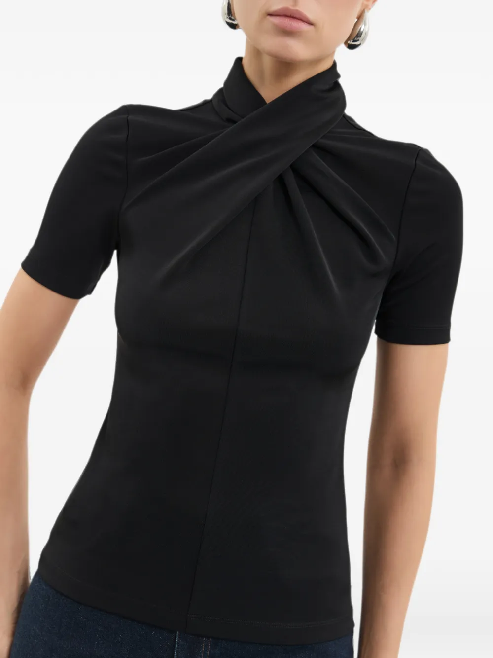 Rebecca Vallance Kiana Short-sleeve Top in Black, view 5