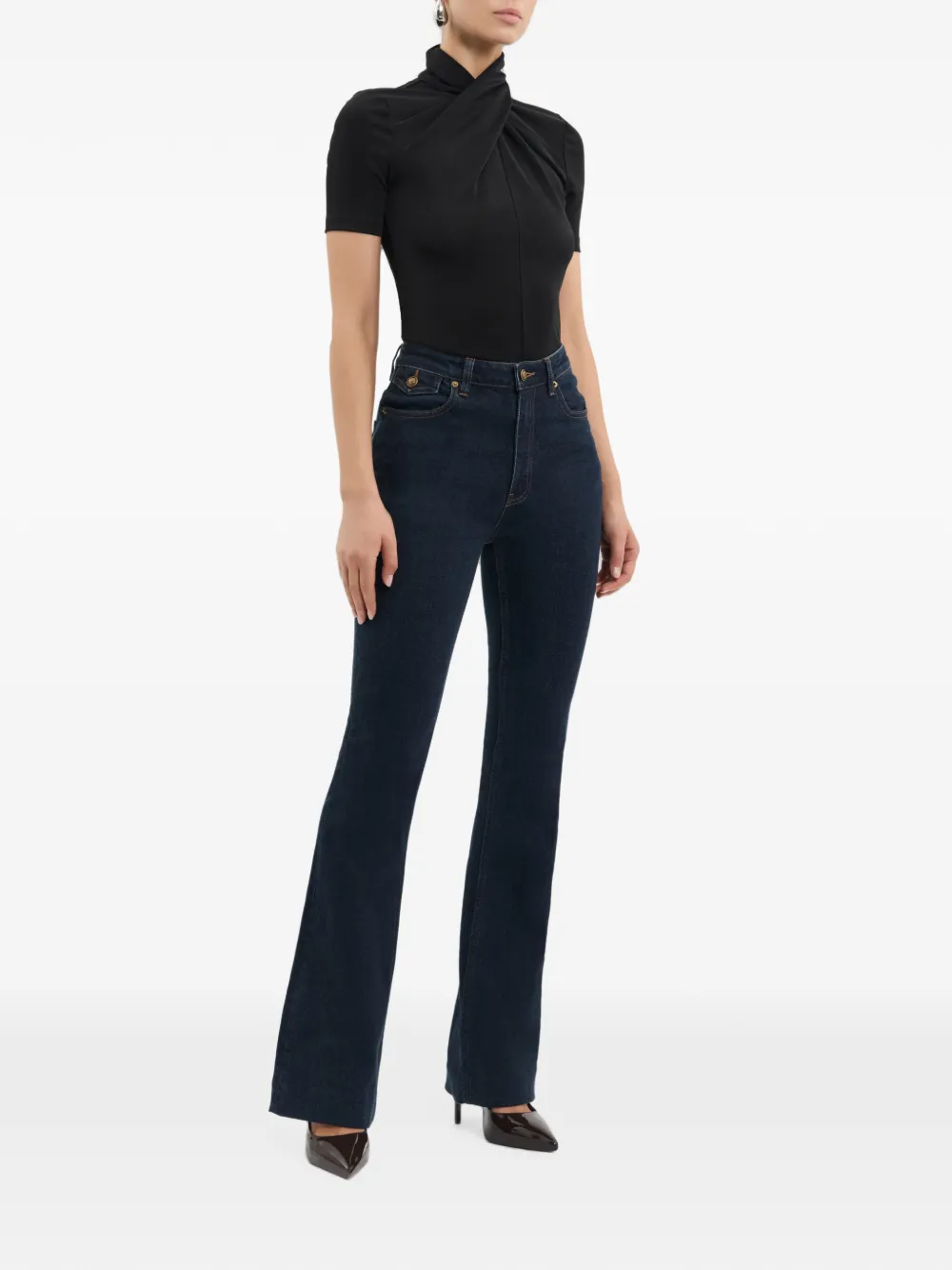 Rebecca Vallance Kiana Short-sleeve Top in Black, view 3