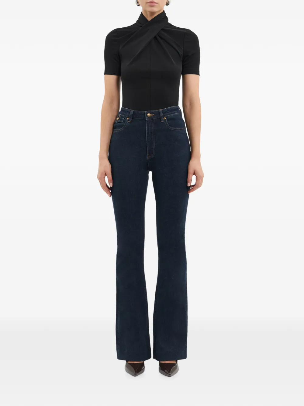 Rebecca Vallance Kiana Short-sleeve Top in Black, view 2