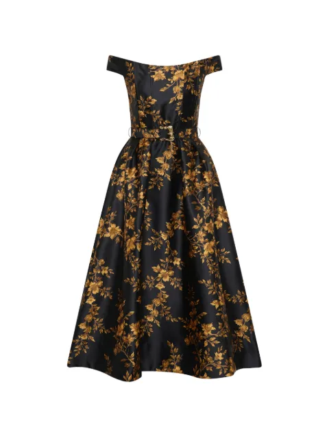 Rebecca Vallance Gilded floral midi dress