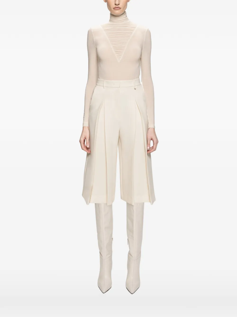 NISSA lyocell wool-blend turtleneck top - Toni neutri