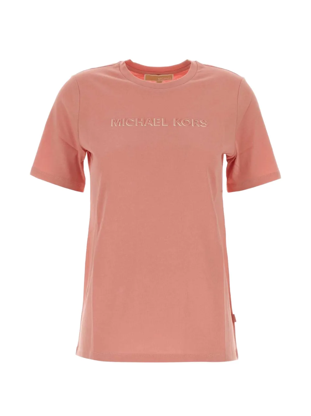 Michael Michael Kors T-shirt in cotone con logo goffrato - Rosa