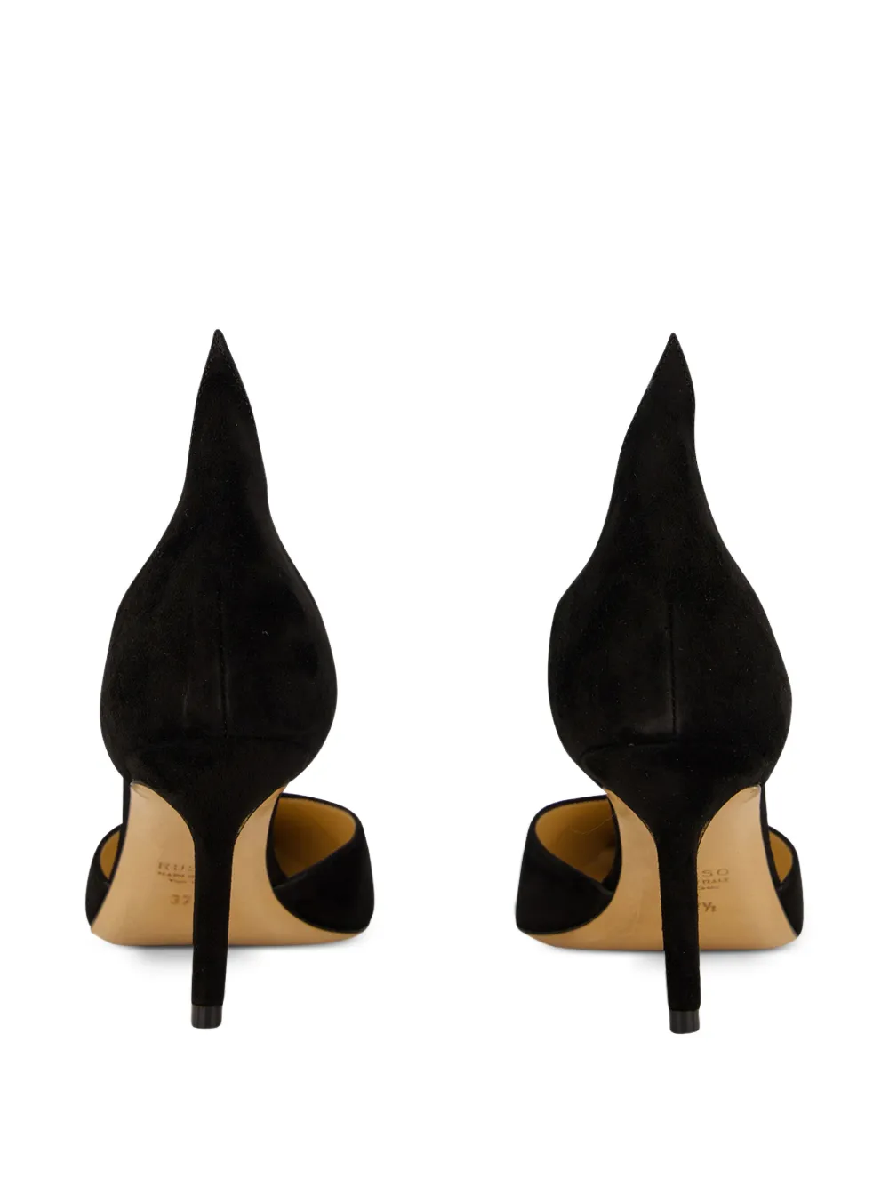 Francesco Russo Suède pumps met hoge rug Zwart