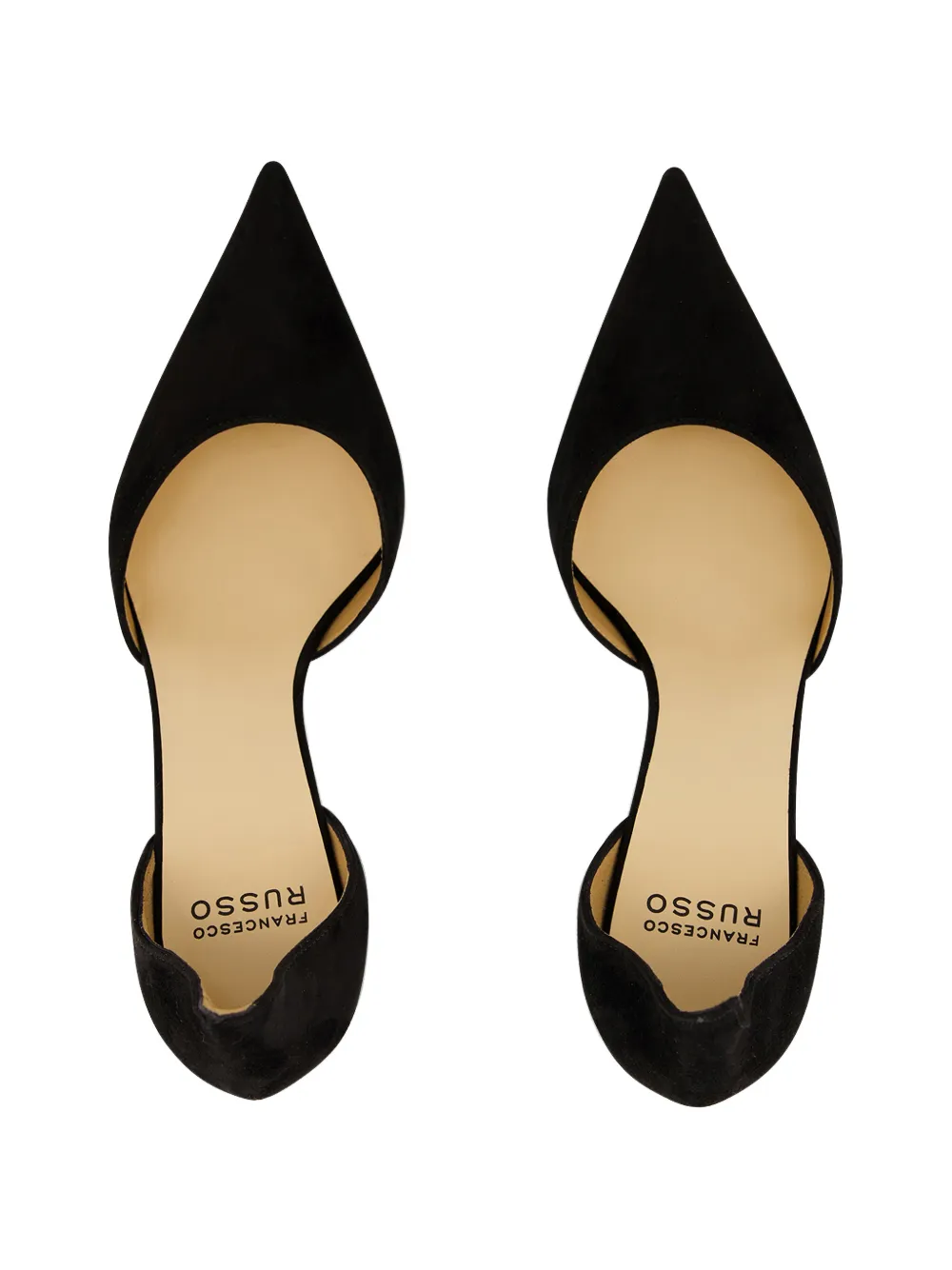 Francesco Russo Suède pumps met hoge rug Zwart