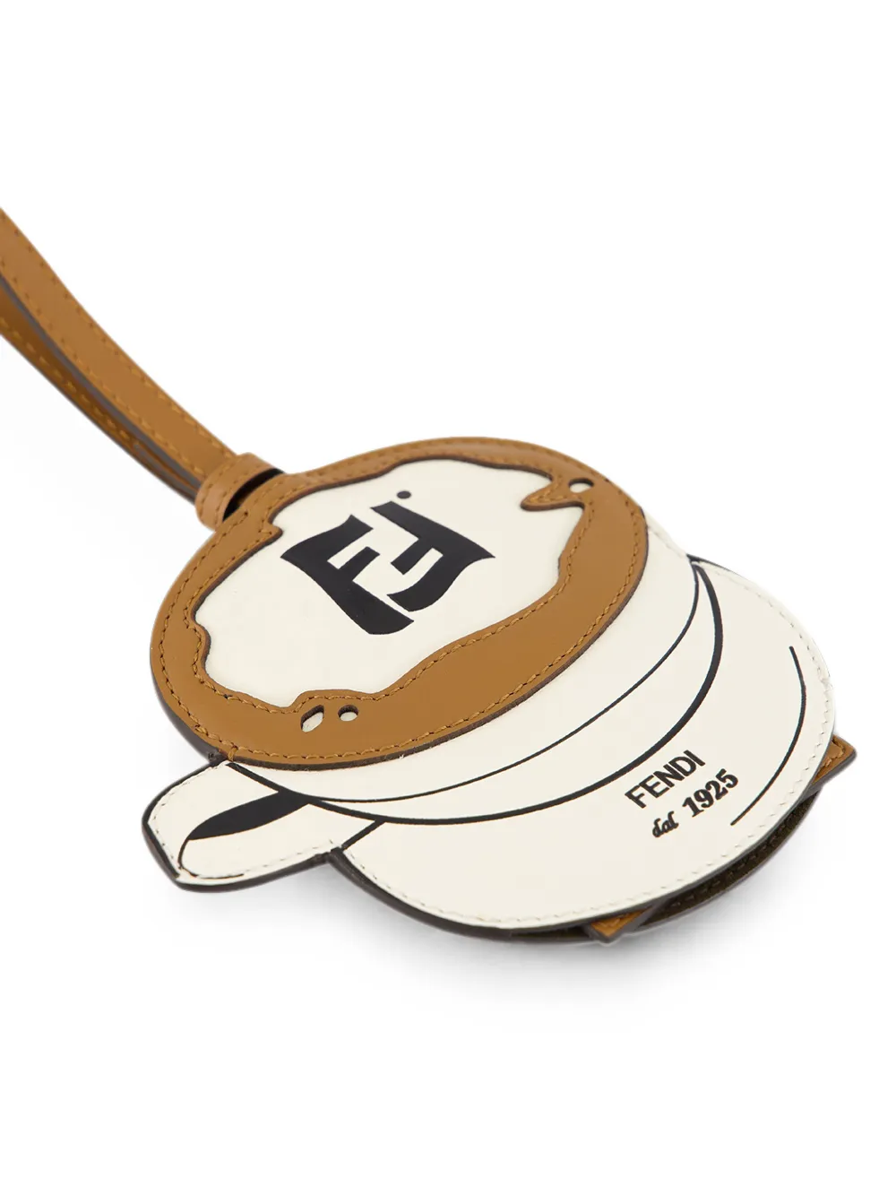 FENDI Sleutelhanger met FF-logoprint Bruin