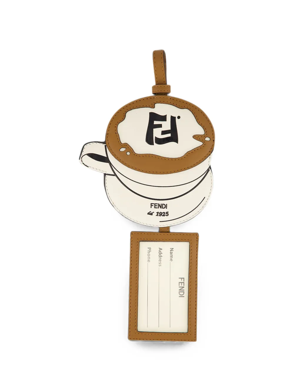FENDI Sleutelhanger met FF-logoprint Bruin