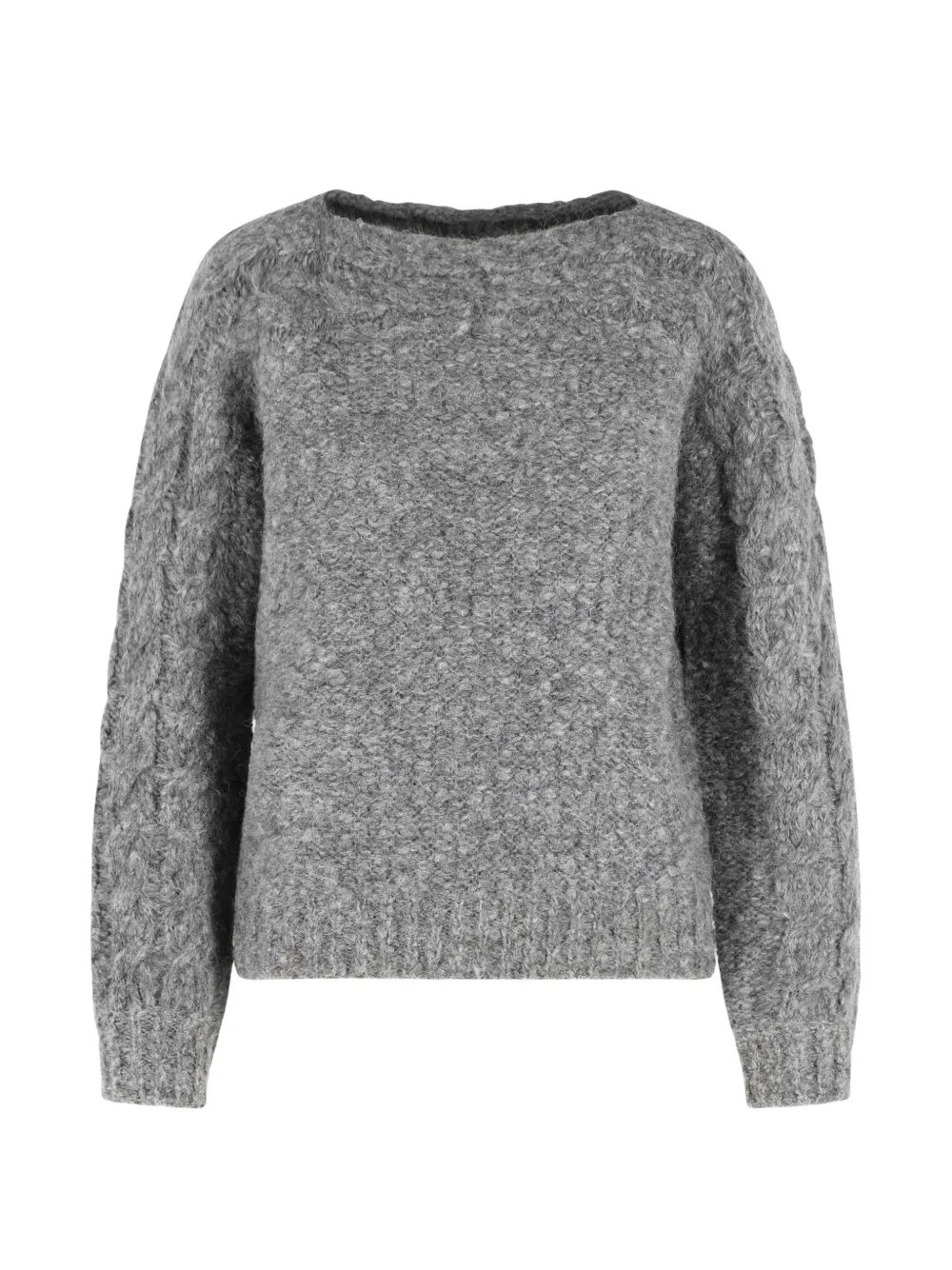 ISABEL MARANT braided-trim knitted sweater - Grey