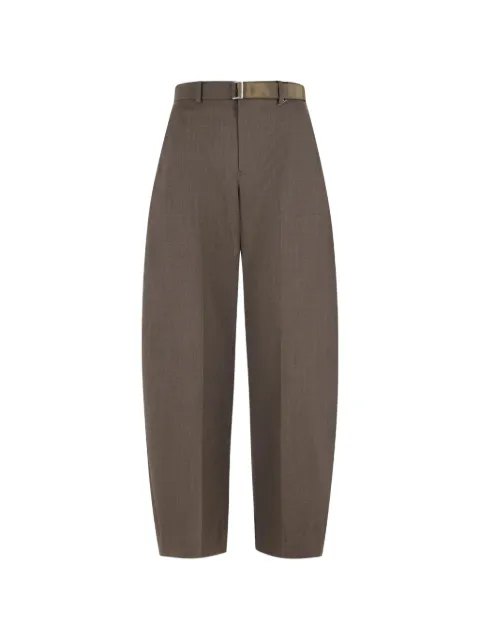 sacai pantalon plissé à taille ceinturée