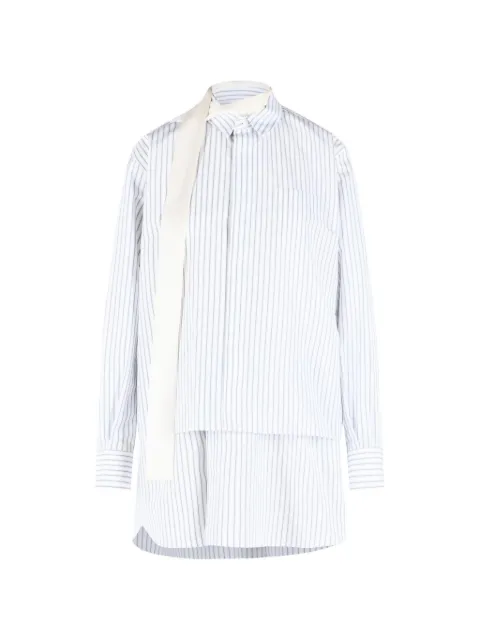 sacai striped scarf-detail mini dress
