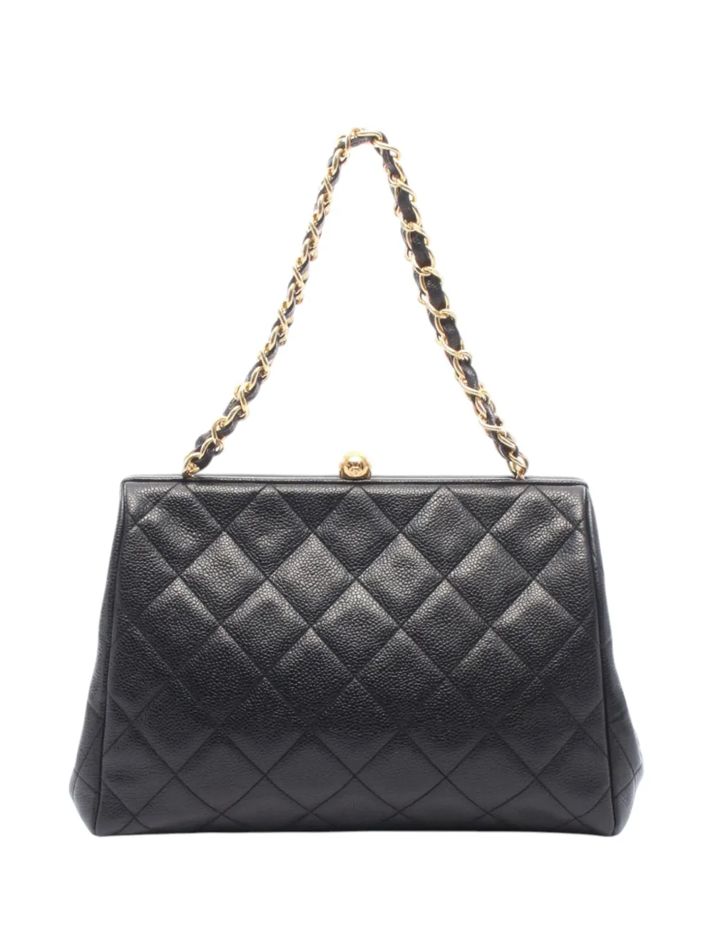 CHANEL Pre-Owned 1994-1996 Quilted Caviar Kisslock shoulder bag - Nero