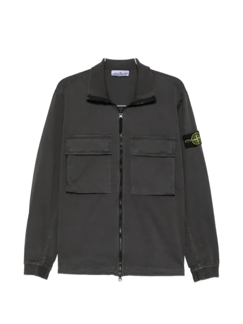 Stone Island logo-patch zip-up shirt jacket