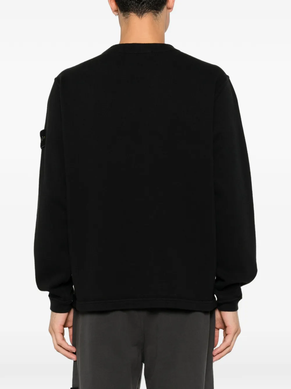 Stone Island Sweater met logo-patch en schouderknoop Zwart
