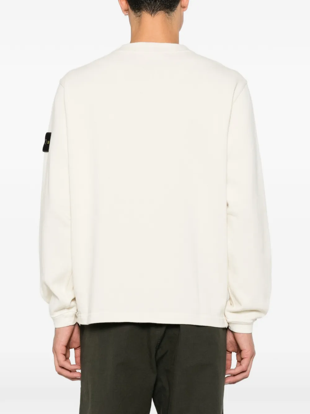 Stone Island Trui met knoop op de schouder en logo-patch Beige