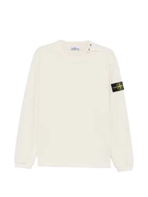 Stone Island logo-patch button-shoulder sweater