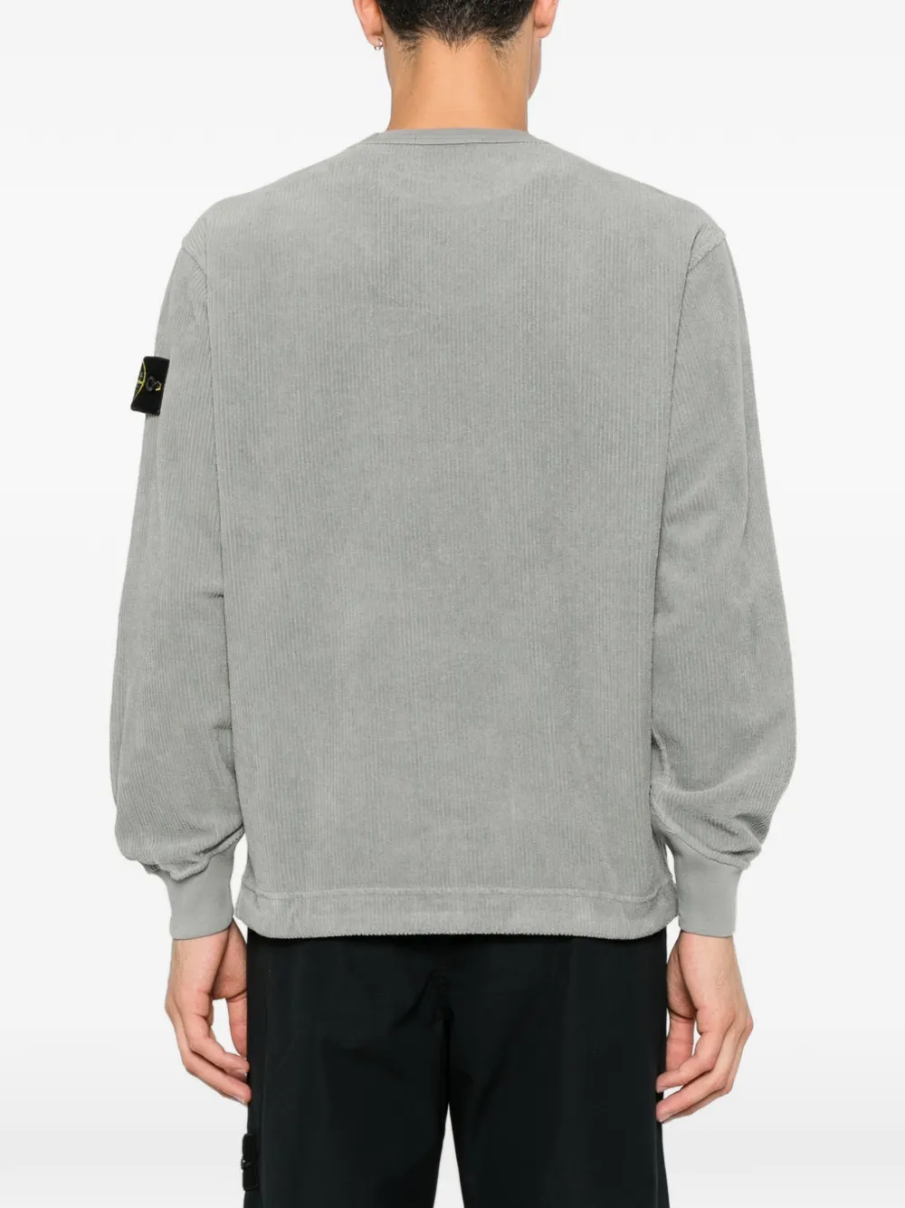 Stone Island Ribfluwelen sweater met logo-patch Grijs