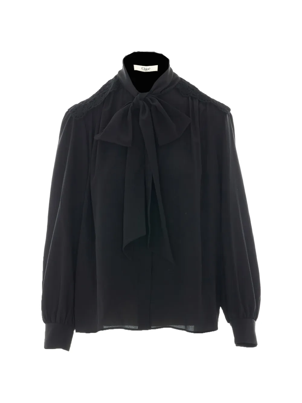 Chloé scarf-tie silk blouse - Black