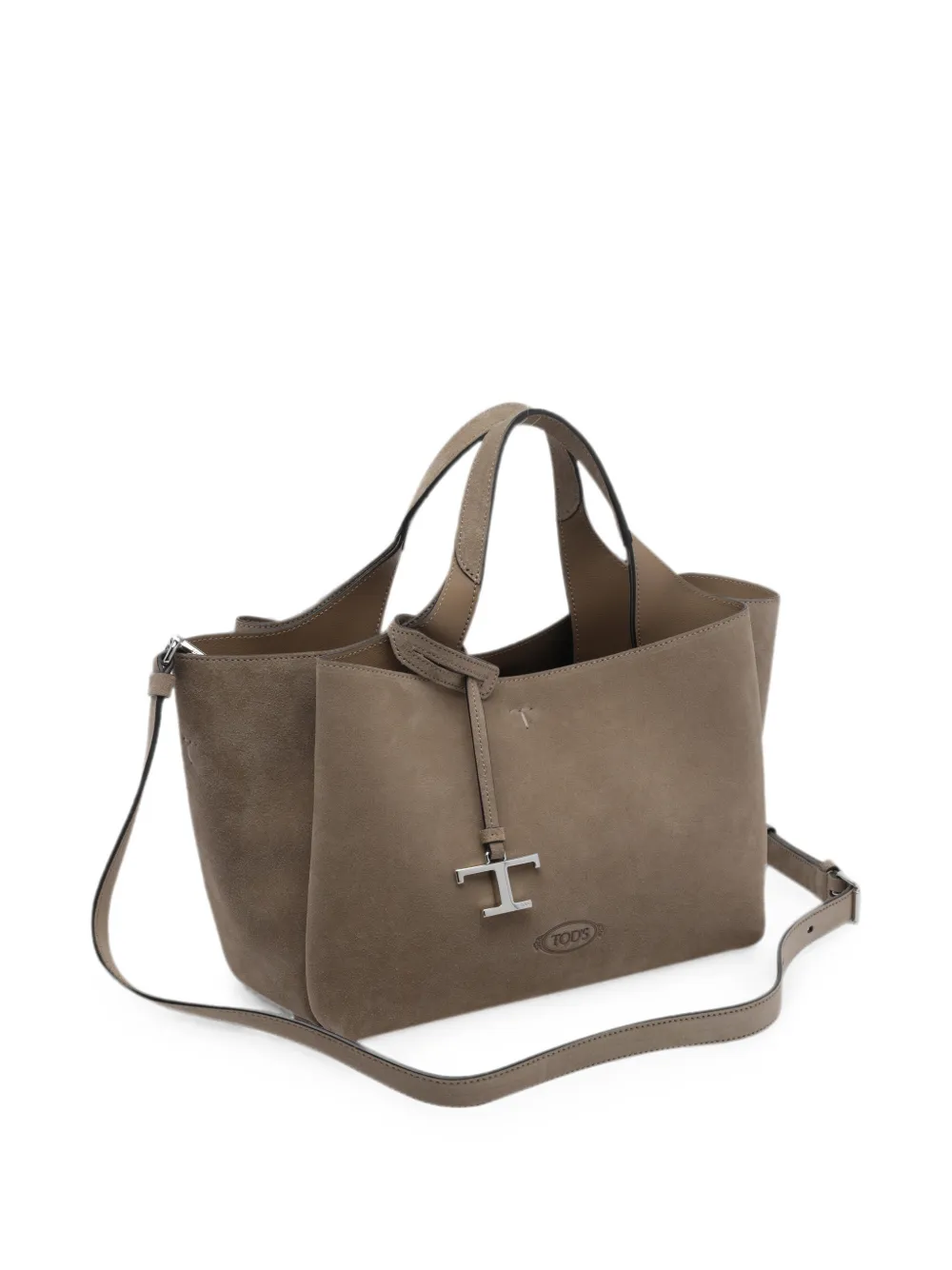 Tod's Suède shopper met T-logo Beige