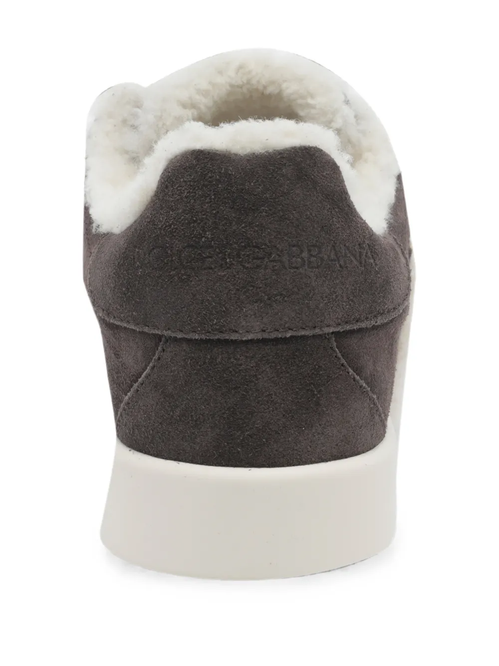 Dolce & Gabbana DG logo shearling-trim sneakers Grijs
