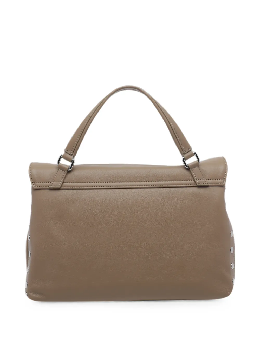 Zanellato Medium Postina leren schoudertas met studs Bruin