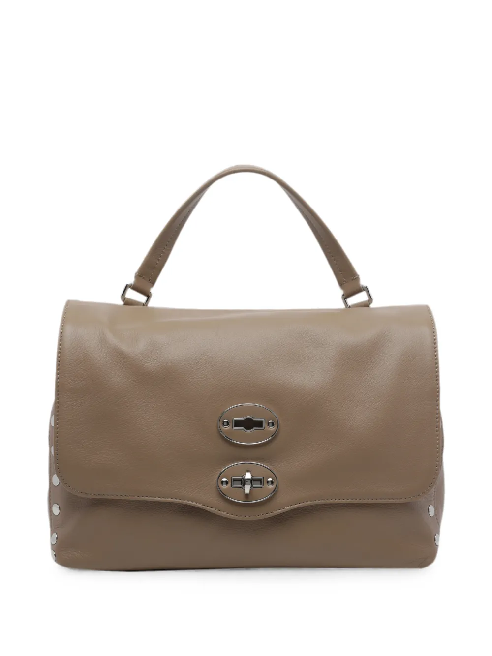 Zanellato medium Postina studded leather shoulder bag - Marrone