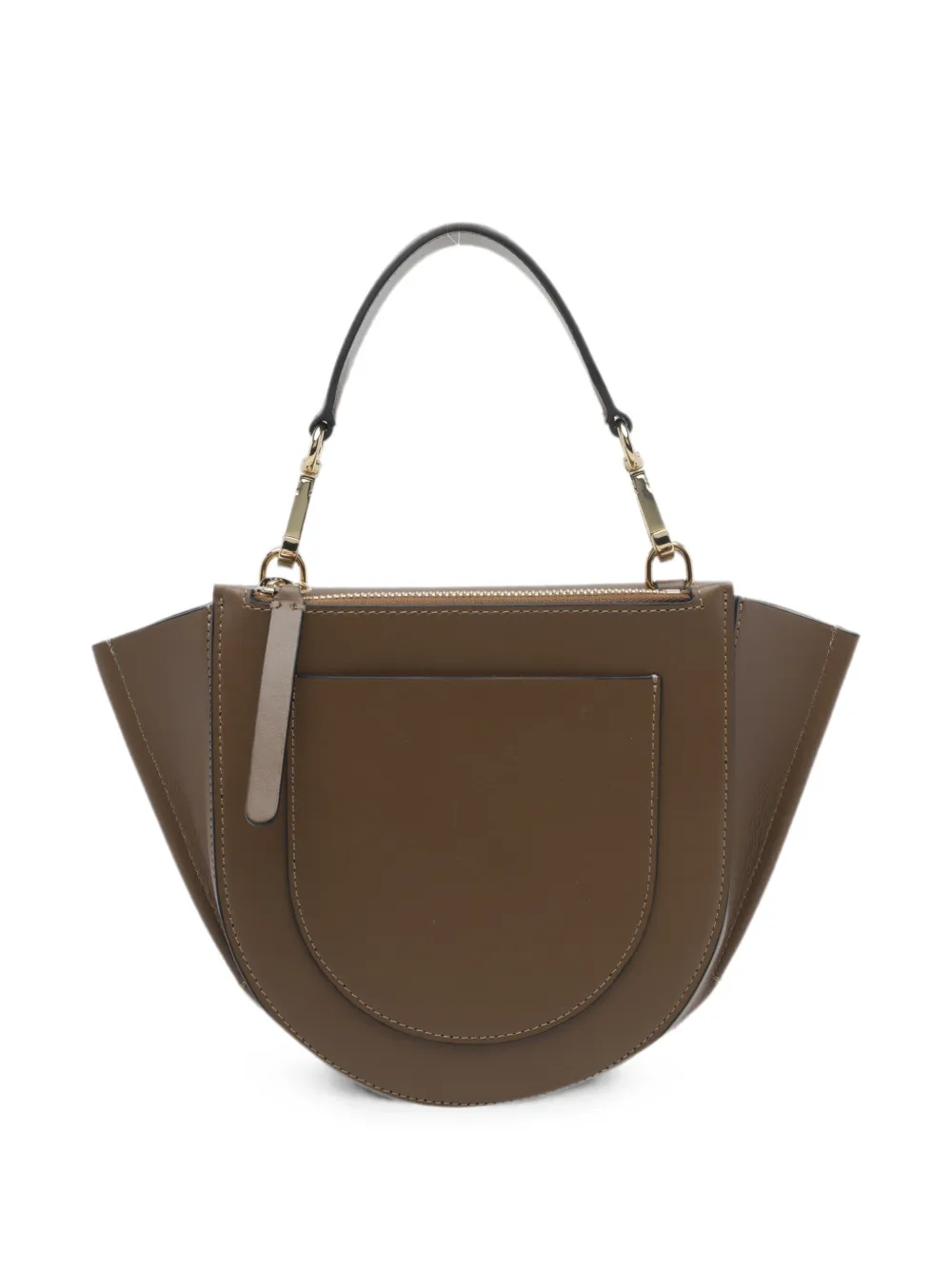 Wandler Hortensia leren clutch Bruin