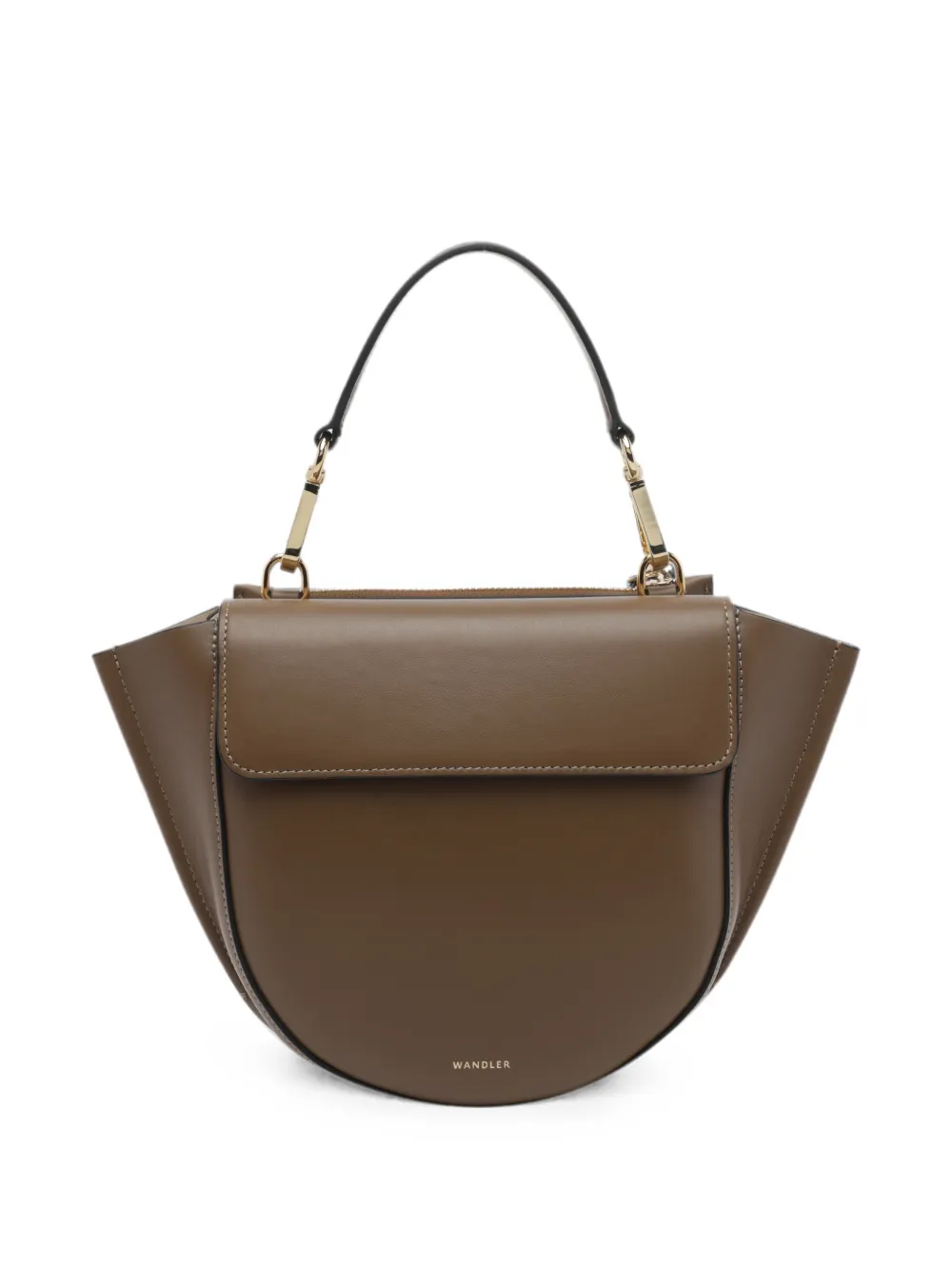 Wandler Hortensia leather clutch bag - Braun
