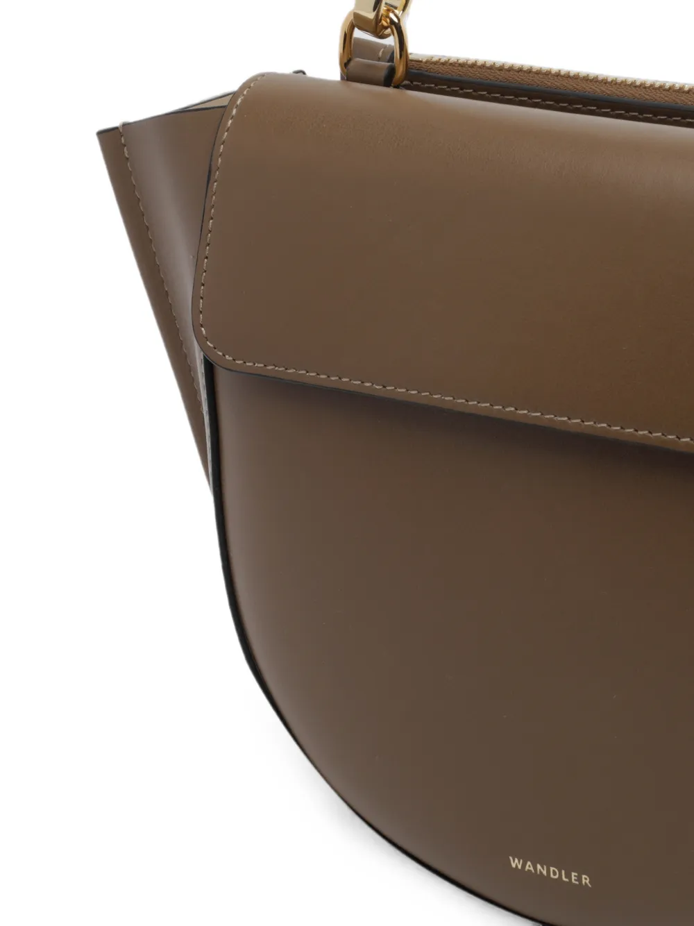 Wandler Hortensia leren clutch Bruin