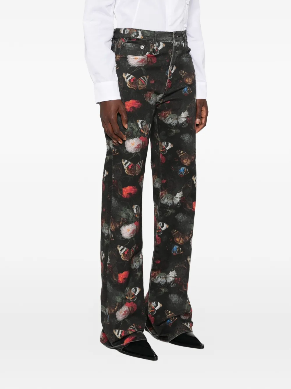 R13 Jane jeans met vlinderprint Zwart