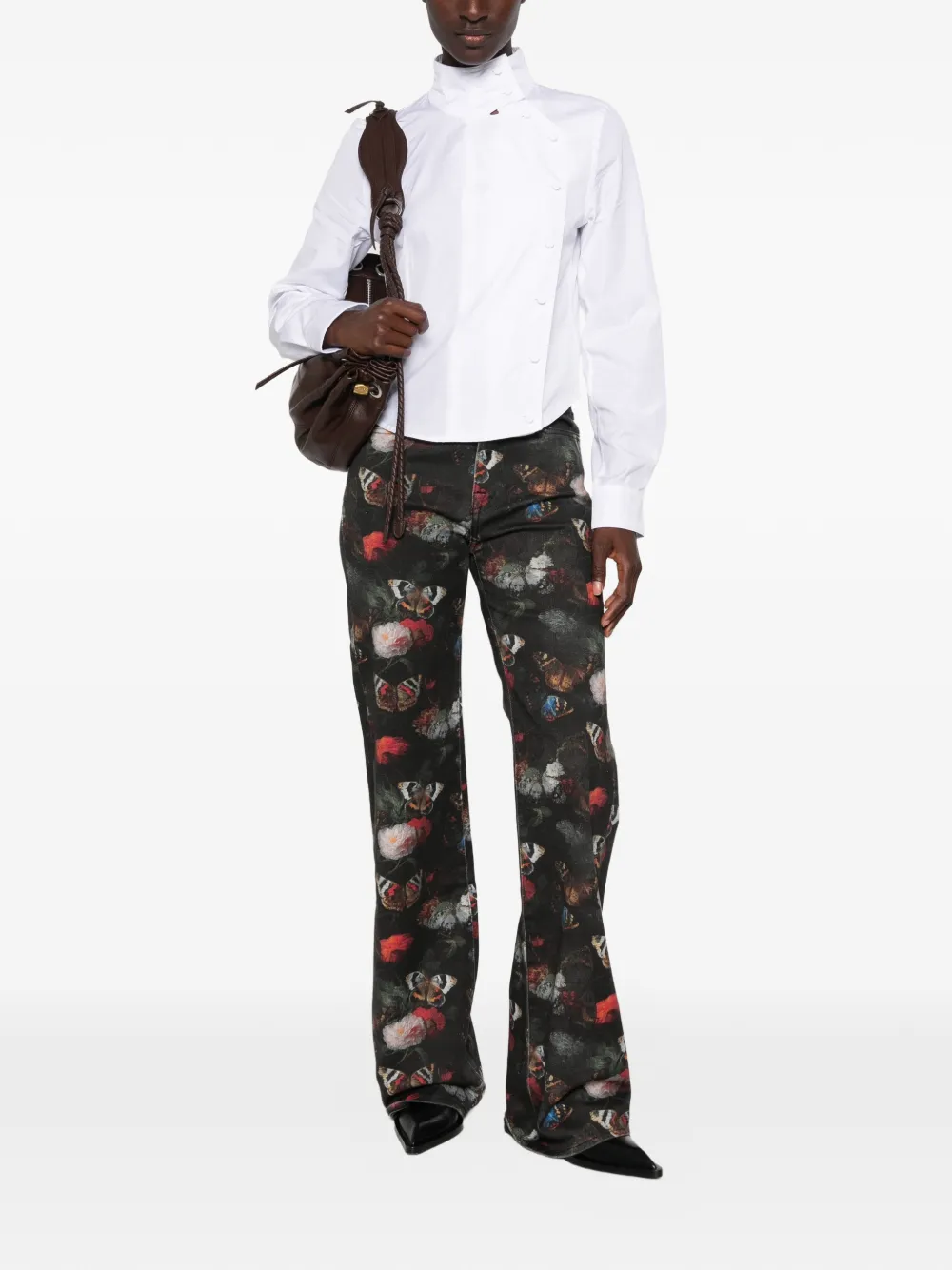R13 Jane jeans met vlinderprint Zwart