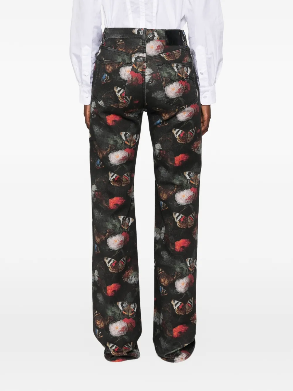 R13 Jane jeans met vlinderprint Zwart