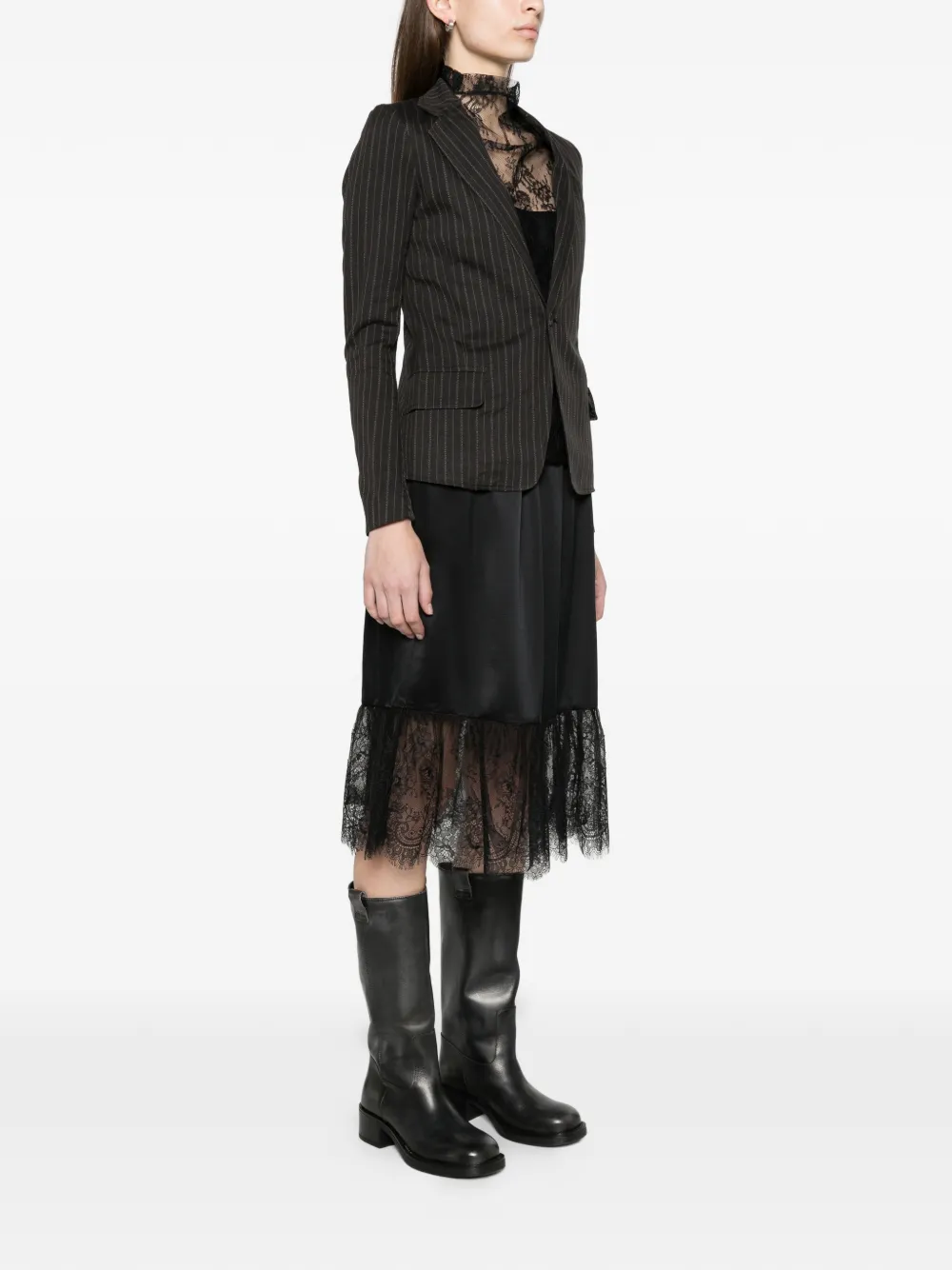 R13 Super Shrunken blazer Zwart